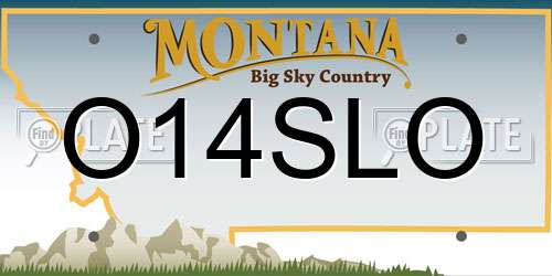 O14SLO Montana License Plate