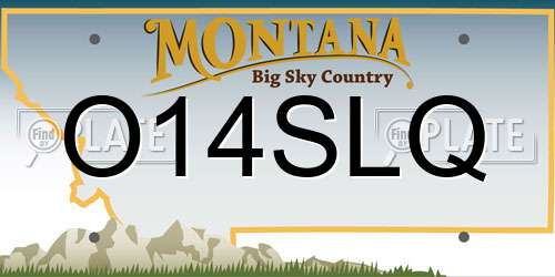 O14SLQ Montana License Plate