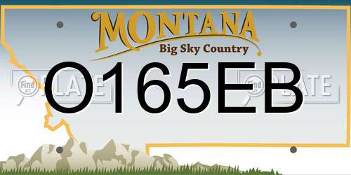 O165EB Montana License Plate