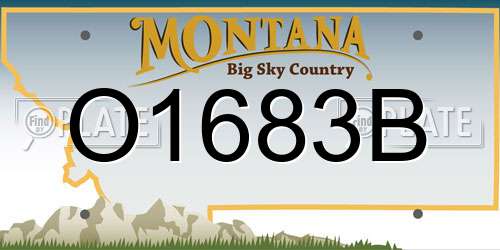 O1683B Montana License Plate