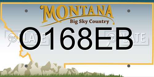 O168EB Montana License Plate