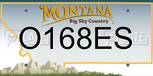 O168ES Montana License Plate