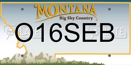 O16SEB Montana License Plate