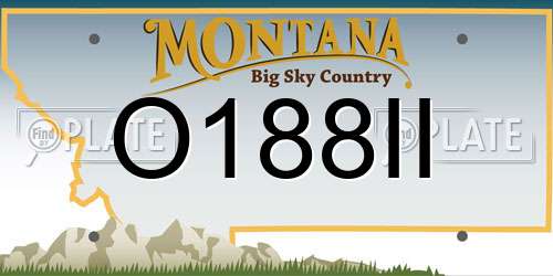 O188II Montana License Plate