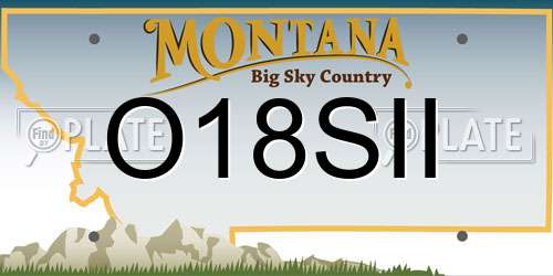 O18SII Montana License Plate