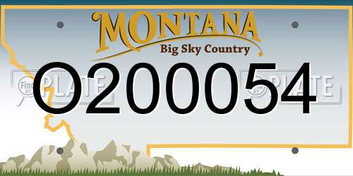 O200054 Montana License Plate