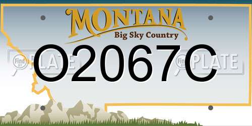 O2067C Montana License Plate