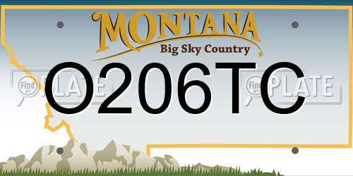 O206TC Montana License Plate