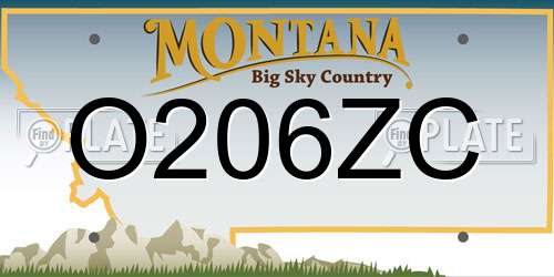 O206ZC Montana License Plate