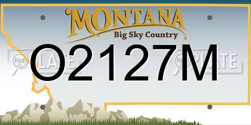O2127M Montana License Plate
