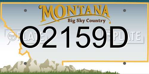 O2159D Montana License Plate