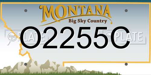 O2255C Montana License Plate