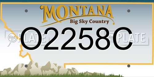 O2258C Montana License Plate