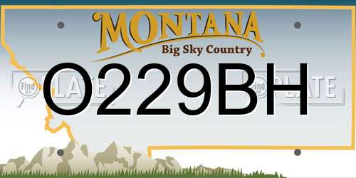 O229BH Montana License Plate