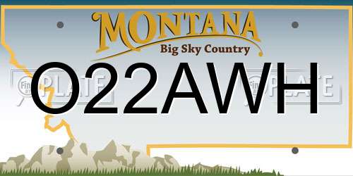 O22AWH Montana License Plate