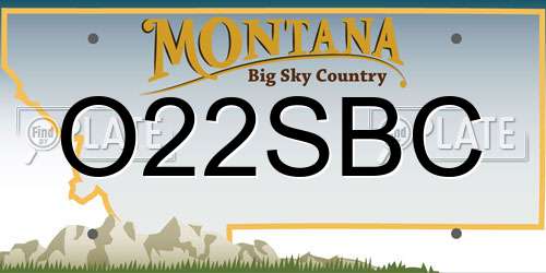 O22SBC Montana License Plate