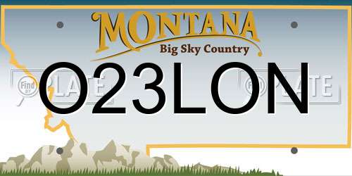 O23LON Montana License Plate