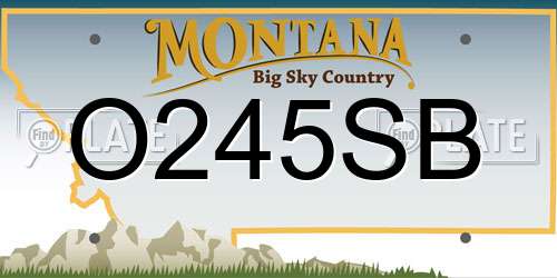 O245SB Montana License Plate