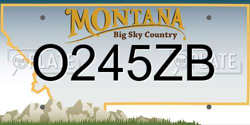 O245ZB Montana License Plate