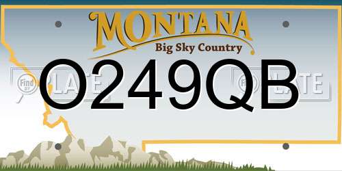 O249QB Montana License Plate