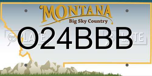 O24BBB Montana License Plate