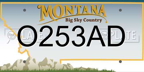 O253AD Montana License Plate