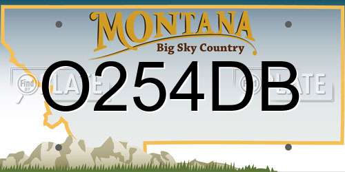 O254DB Montana License Plate