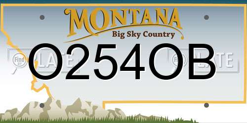O254OB Montana License Plate