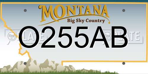 O255AB Montana License Plate