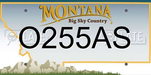 O255AS Montana License Plate