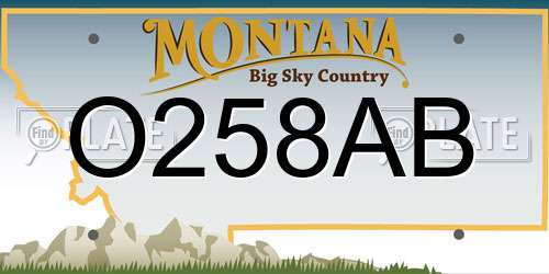O258AB Montana License Plate
