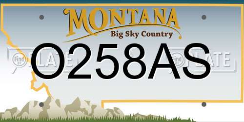 O258AS Montana License Plate