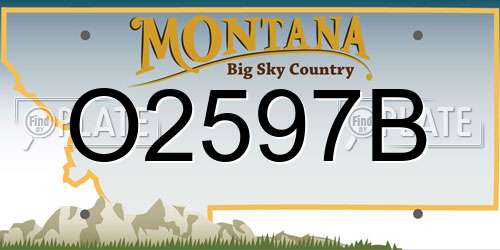 O2597B Montana License Plate