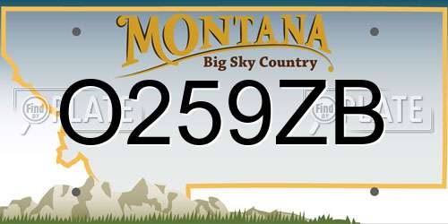 O259ZB Montana License Plate