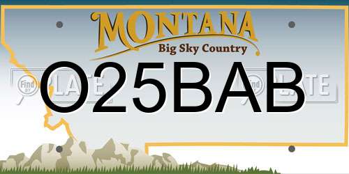 O25BAB Montana License Plate