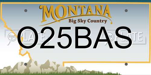 O25BAS Montana License Plate
