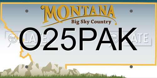 O25PAK Montana License Plate