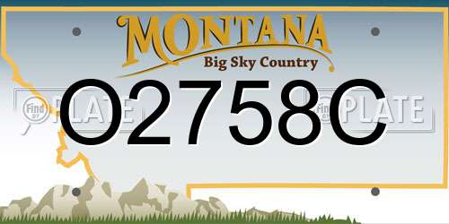 O2758C Montana License Plate
