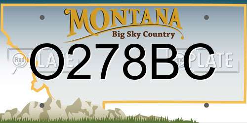 O278BC Montana License Plate