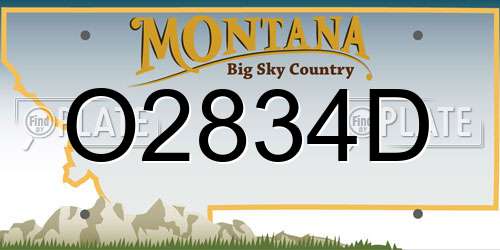 O2834D Montana License Plate