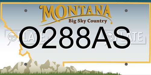 O288AS Montana License Plate