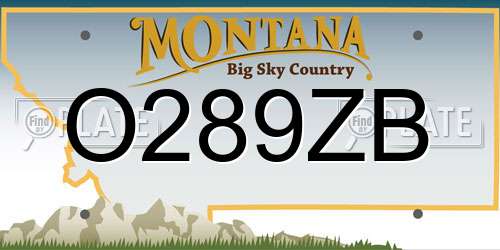 O289ZB Montana License Plate
