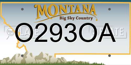 O293OA Montana License Plate