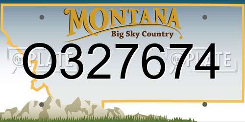 O327674 Montana License Plate