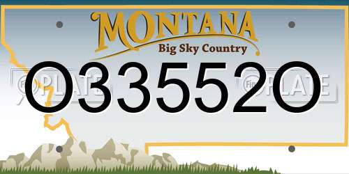 O33552O Montana License Plate