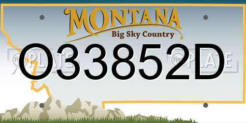 O33852D Montana License Plate
