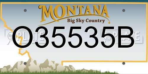 O35535B Montana License Plate