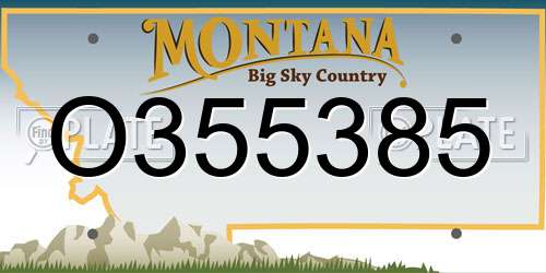 O355385 Montana License Plate