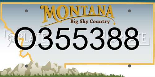 O355388 Montana License Plate