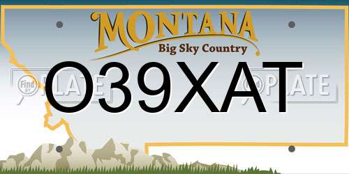 O39XAT Montana License Plate